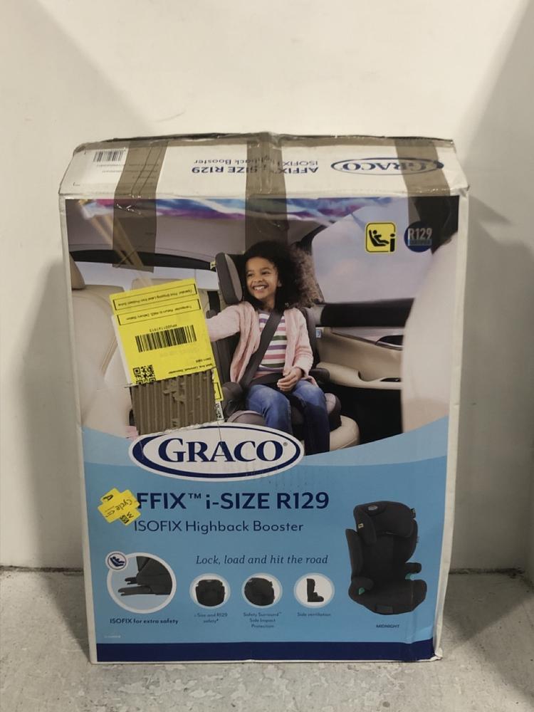Lot 535  
            Chesterfield SR45 - Parcel Delivery Only 

                
GRACO AFFIX I-SIZE R129 ISOFIX HIGHBACK BOOSTER (LOCATION: H10)