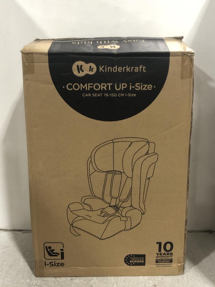 Lot 543  
            Chesterfield SR45 - Parcel Delivery Only 

                
KINDERKRAFT COMFORT UP I-SIZE CAR SEAT 76-150CM (LOCATION: H10)