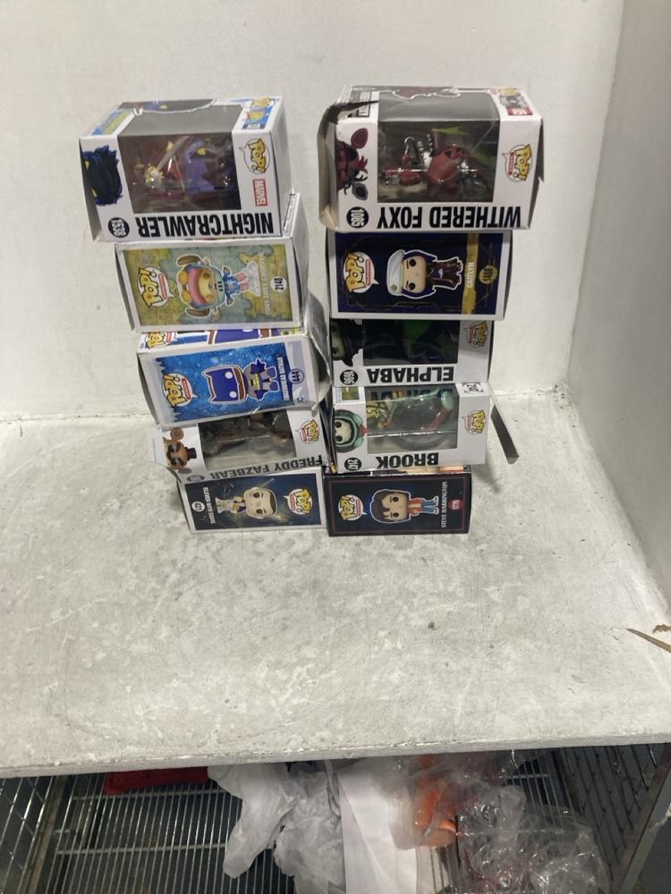 Lot 626  
            Chesterfield SR45 - Parcel Delivery Only 

                
10 X ASSORTED FUNKO POP VINYL FIGURES TO INCLUDE FUNKO POP VINYL FIVE NIGHT AT FR...