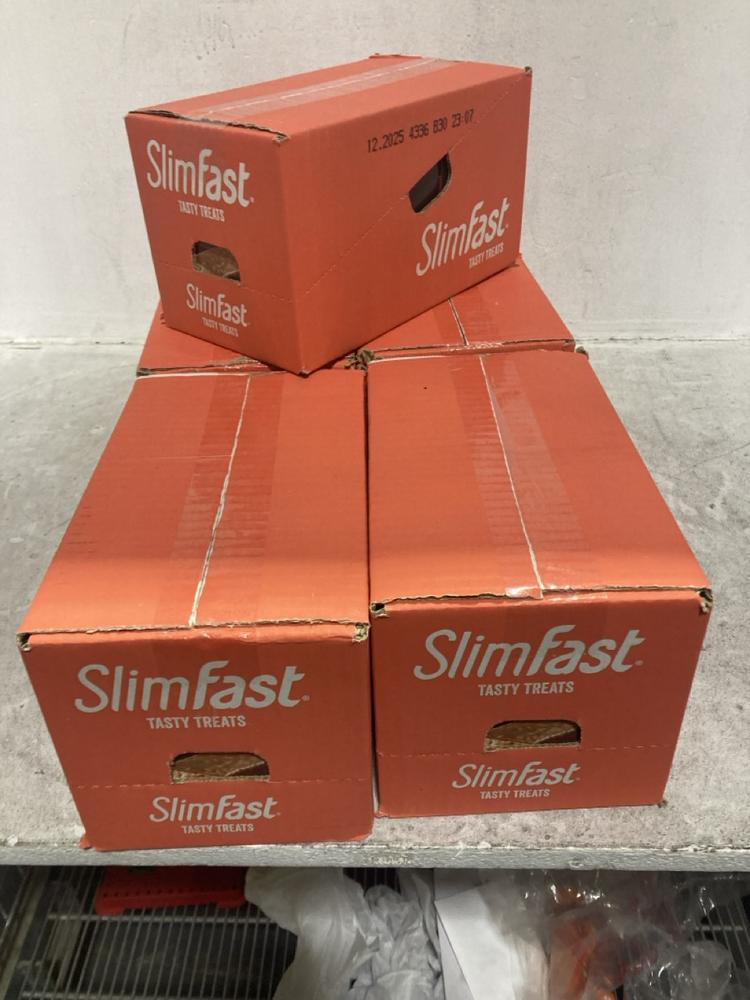 Lot 631  
            Chesterfield SR45 - Parcel Delivery Only 

                
5X SLIM FAST TASTY TREATS DOUBLE CHOCOLATE SNACK BARS 6X BARS 5X PACK PER BOX (LO...