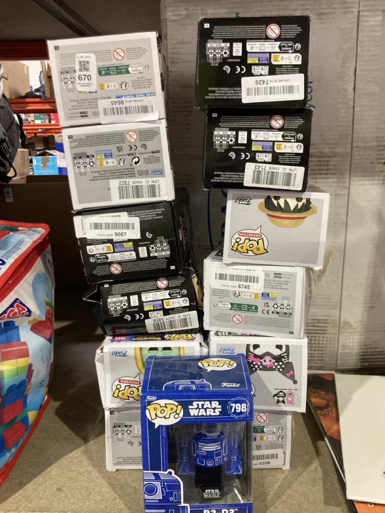 Lot 670  
            Chesterfield SR45 - Parcel Delivery Only 

                
13X FUNKO POP VINYL FIGURES TO INCLUDE FUNKO POP VINYL FIGURES STAR WARS R2-D2 79...
