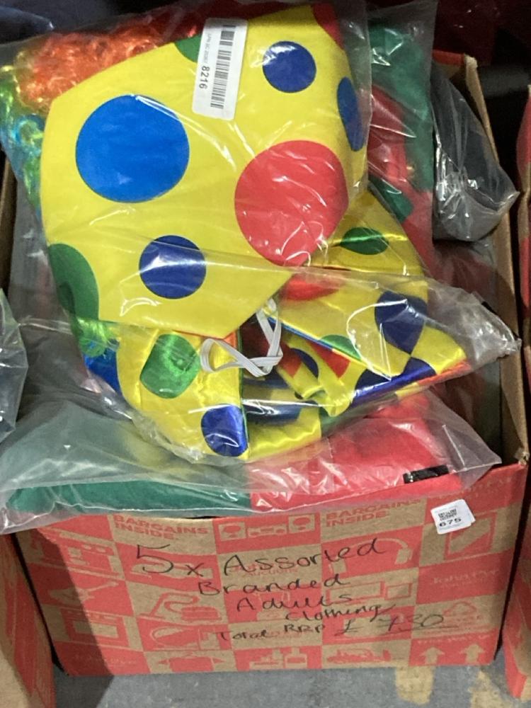 Lot 675  
            Chesterfield SR45 - Parcel Delivery Only 

                
BOX OF ASSORTED FANCY DRESS TO INCLUDE ADULT ELF TIGHTS UK 2 XL (LOCATION: I4)