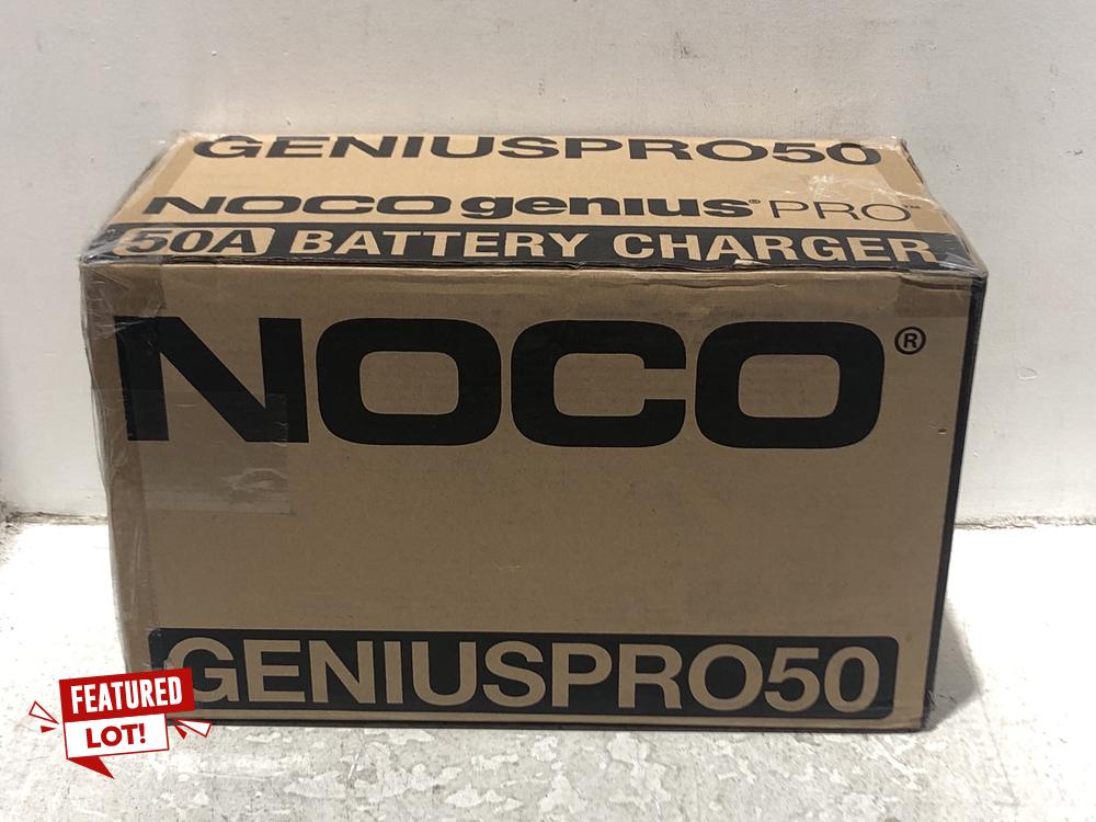 Lot 6  
            Chesterfield SR45 - Parcel Delivery Only 

                
NOCO GENIUS PRO50 CAR BATTERY CHARGER ORIGINAL RRP £899 (LOCATION: L14)