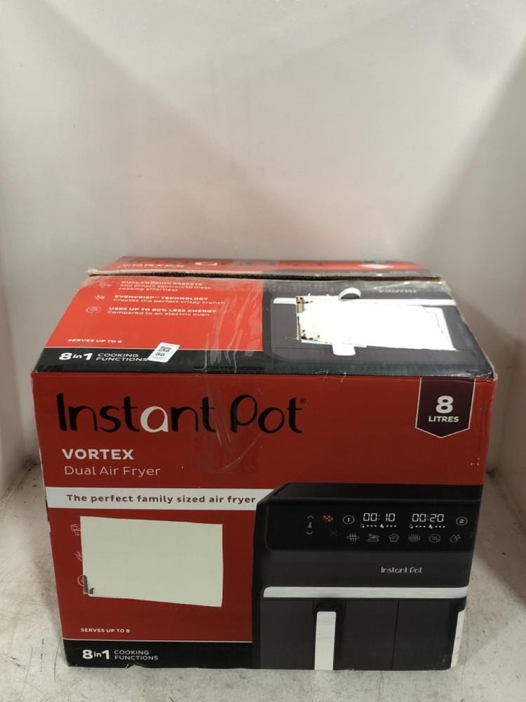 Lot 86  
            Chesterfield SR45 - Parcel Delivery Only 

                
INSTANT POT VORTEX DUAL AIR FRYER (LOCATION: G1)