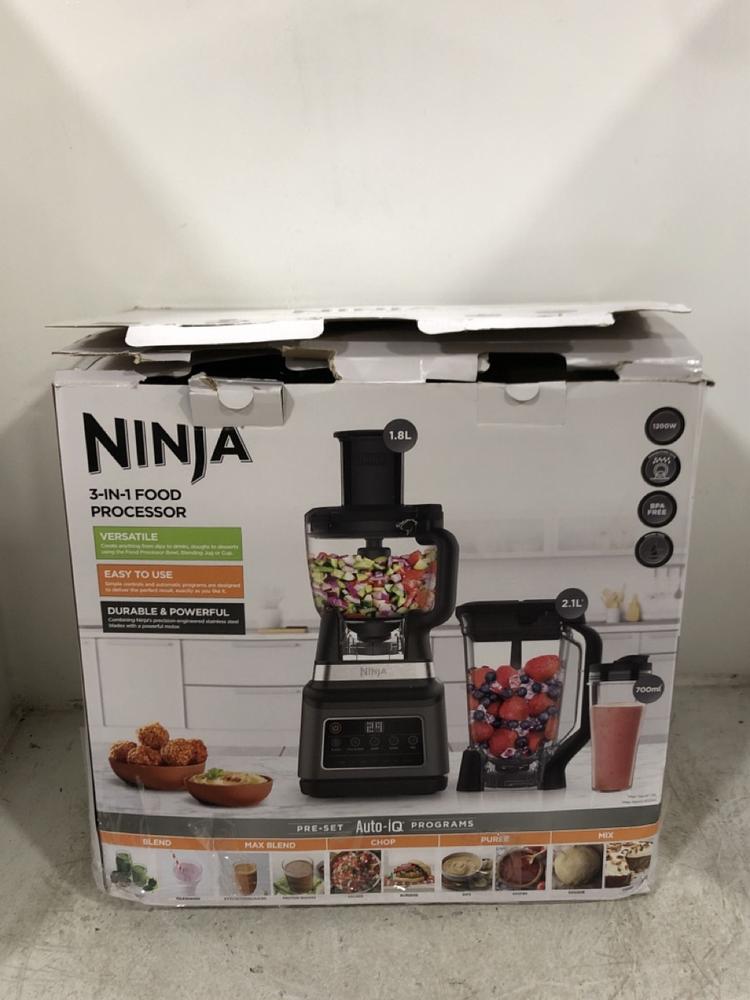 Lot 91  
            Chesterfield SR45 - Parcel Delivery Only 

                
NINJA 3 IN 1 FOOD PROCESSOR (LOCATION: G2)