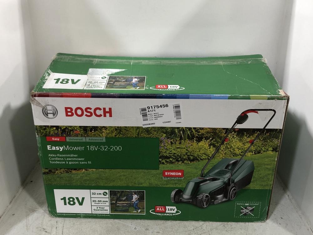 Lot 93  
            Chesterfield SR45 - Parcel Delivery Only 

                
BOSCH EASY MOWER CORDLESS LAWNMOWER (LOCATION: G2)