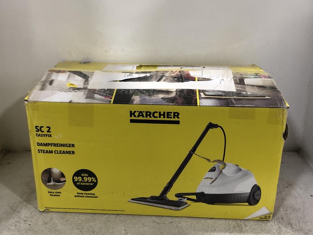 Lot 96  
            Chesterfield SR45 - Parcel Delivery Only 

                
KARCHER SC2 EASY FIX STEAM CLEANER (LOCATION: G2)