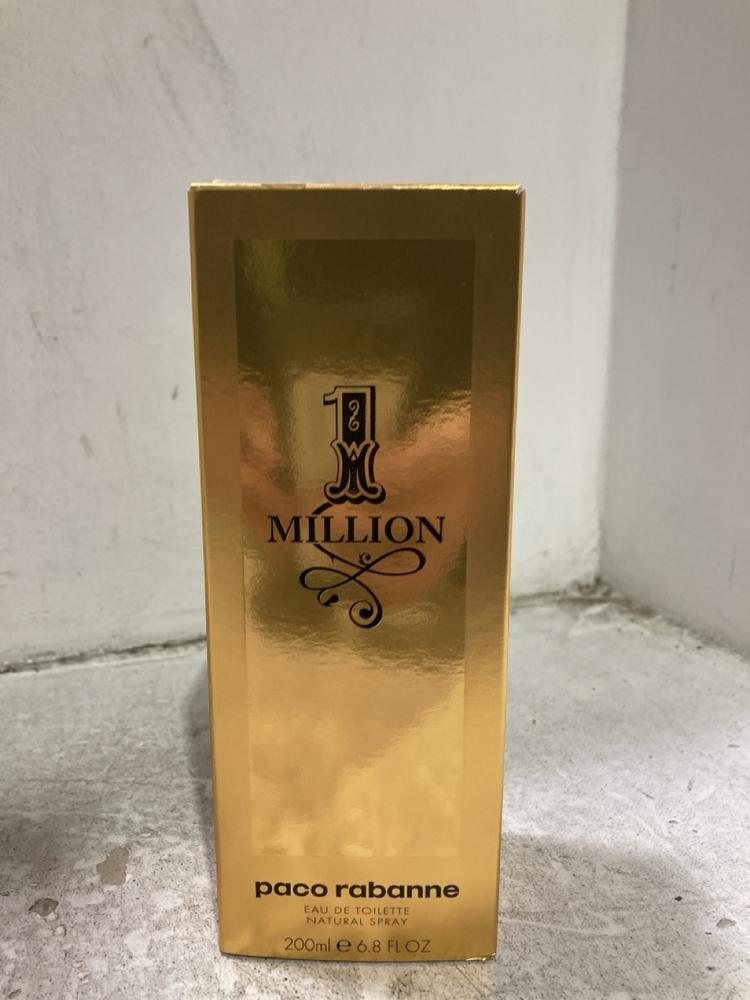 Lot 1001  
            Chesterfield SR44 - Parcel Delivery Only 

                
PACO RABANNE 1 MILLION HOMME PERFUME 200ML - ORIGINAL RRP £102.60 (LOCATION: J3)