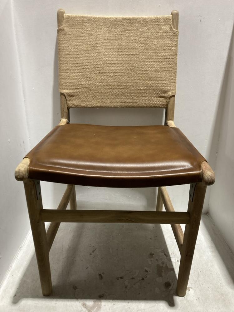 Lot 11  
            Chesterfield SR44 - Parcel Delivery Only 

                
NKUKU NAYAN LEATHER & JUTE DINING CHAIR - TAN - ONE SIZE - ITEM NO. LC1901 - ORIG...