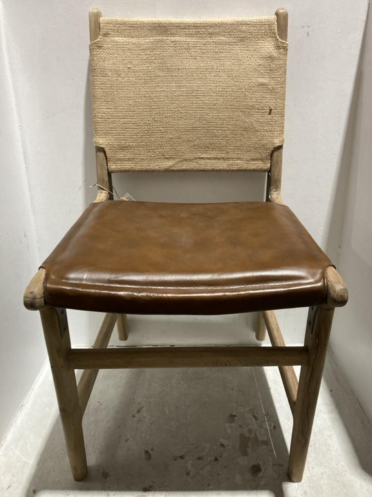 Lot 14  
            Chesterfield SR44 - Parcel Delivery Only 

                
NKUKU NAYAN LEATHER & JUTE DINING CHAIR - TAN - ONE SIZE - ITEM NO. LC1901 - ORIG...