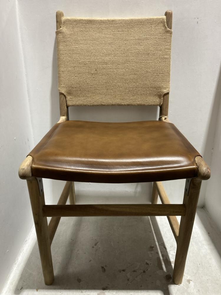 Lot 15  
            Chesterfield SR44 - Parcel Delivery Only 

                
NKUKU NAYAN LEATHER & JUTE DINING CHAIR - TAN - ONE SIZE - ITEM NO. LC1901 - ORIG...