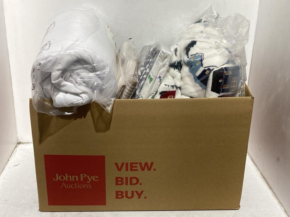 Lot 160  
            Chesterfield SR44 - Parcel Delivery Only 

                
BOX OF ASSORTED BEDDING ITEMS TO INCLUDE GREY SINGLE DUVET SET (LOCATION: L12)