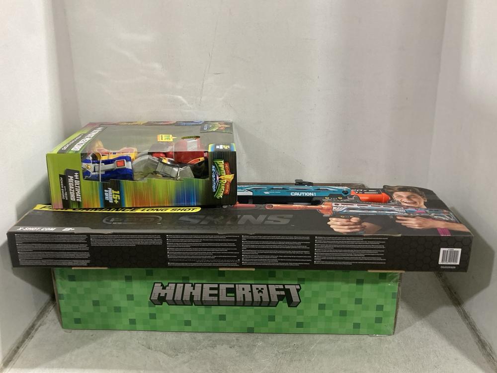Lot 228  
            Chesterfield SR44 - Parcel Delivery Only 

                
3 X ASSORTED KIDS TOYS TO INCLUDE MINECRAFT CHAIR WITH STORAGE (LOCATION: G2)