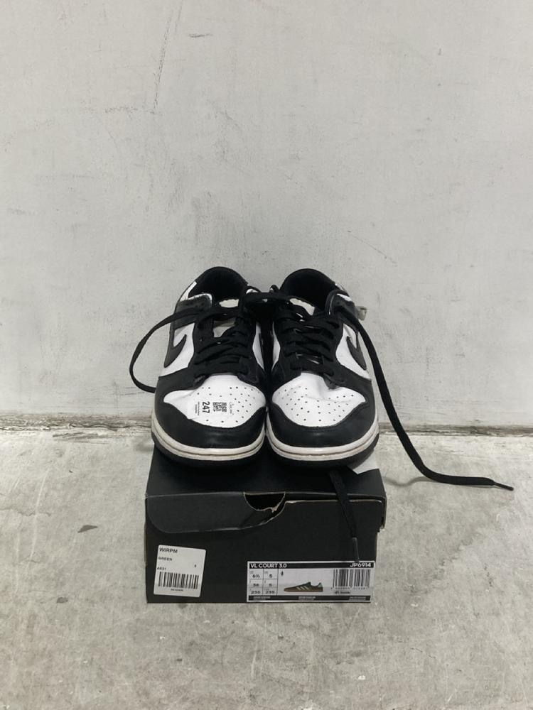 Lot 247  
            Chesterfield SR44 - Parcel Delivery Only 

                
NIKE TRAINERS IN WHITE/BLACK SIZE 6.5 TO INCLUDE ADIDAS VL COURT 3.0 IN GREEN SIZ...