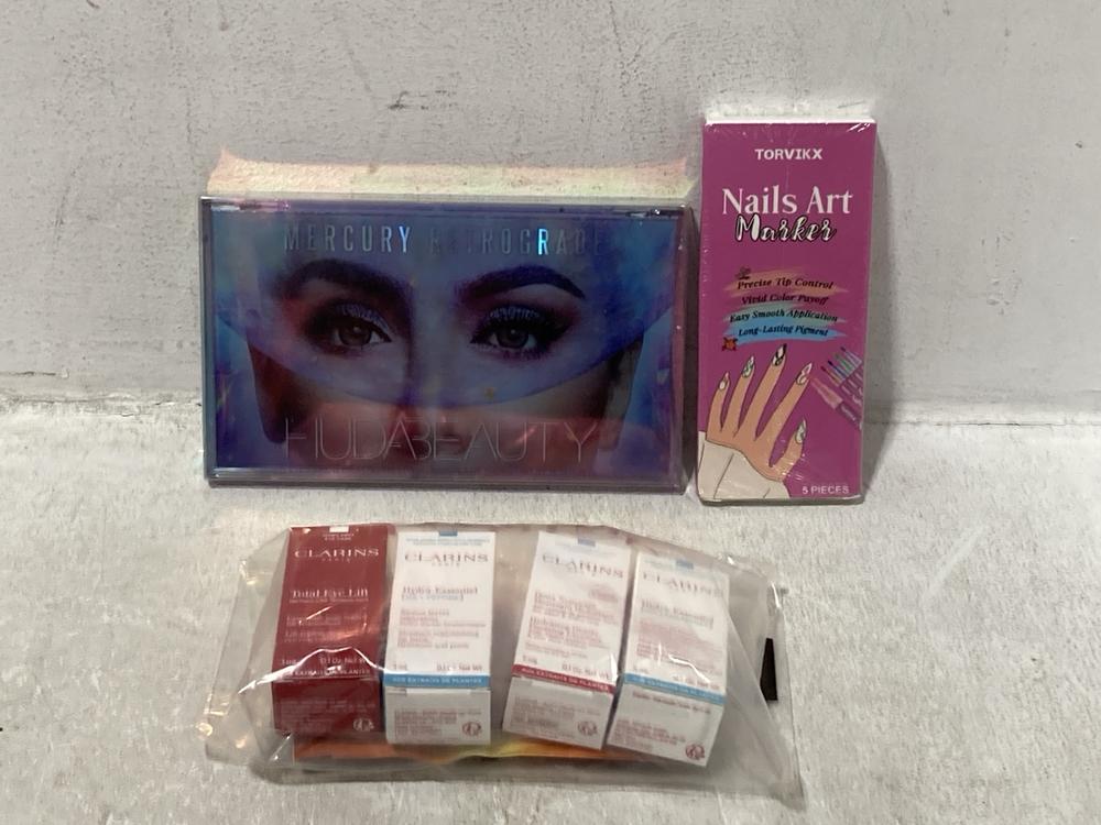 Lot 281  
            Chesterfield SR44 - Parcel Delivery Only 

                
BOX OF ASSORTED BEAUTY ITEMS TO INCLUDE ICONIC LONDON TRIPLE THREAT MASCARA (LOCA...