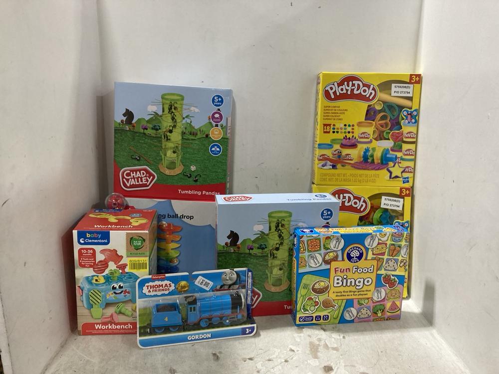 Lot 340  
            Chesterfield SR44 - Parcel Delivery Only 

                
8 X ASSORTED KIDS TOYS TO INCLUDE CHILD VALLEY TUMBLING PANDAS (LOCATION: G5)