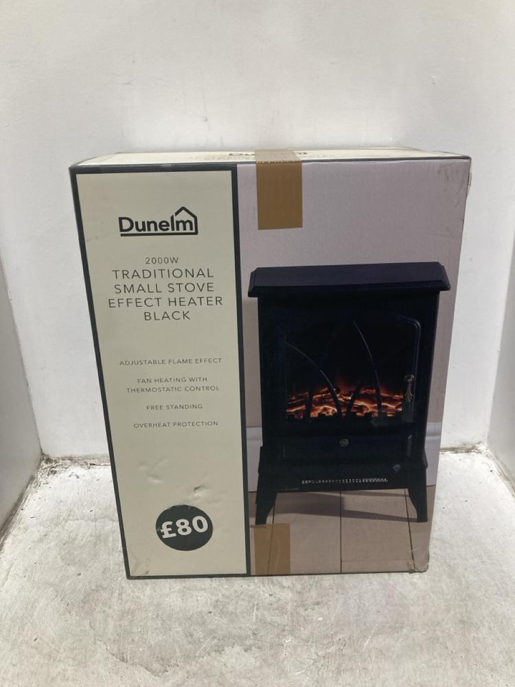 Lot 353  
            Chesterfield SR44 - Parcel Delivery Only 

                
DUNELM 2000W TRADITIONAL SMALL STOVE EFFECT HEATER BLACK (LOCATION: G6)