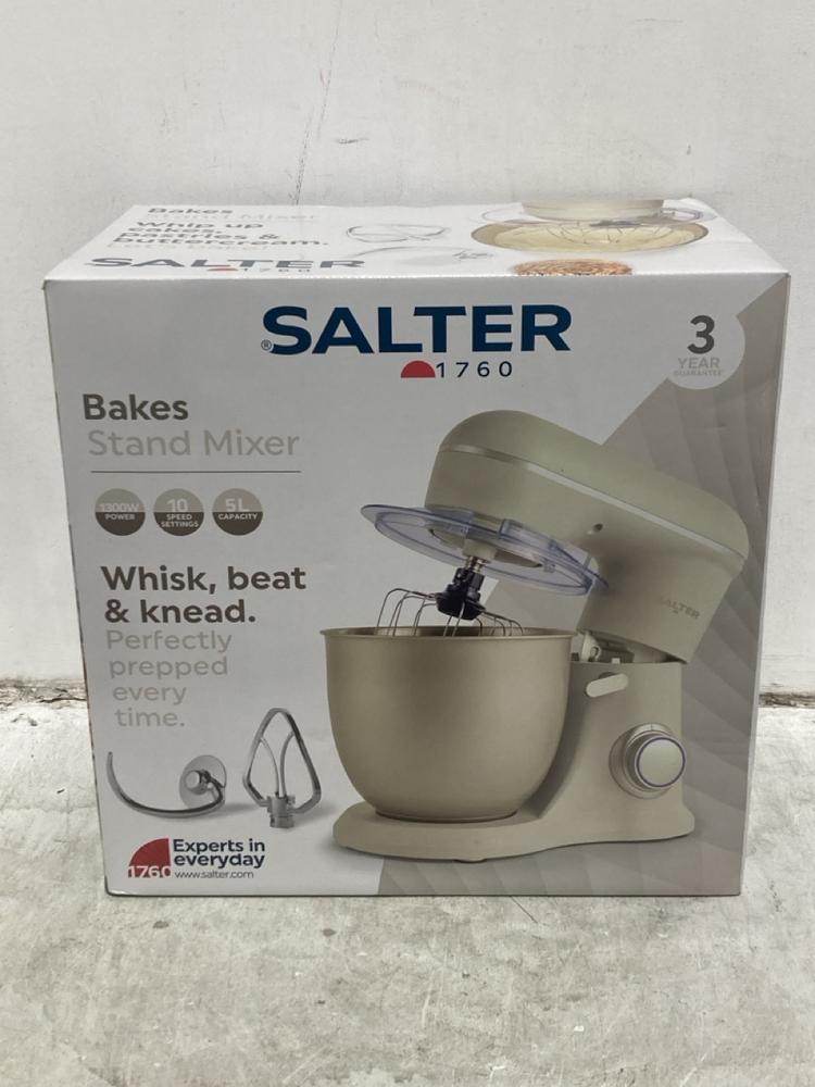 Lot 356  
            Chesterfield SR44 - Parcel Delivery Only 

                
SALTER STAND MIXER IN CREAM (LOCATION: G6)