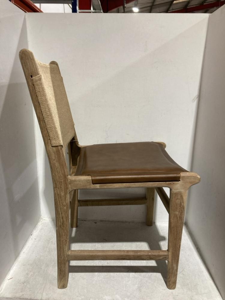 Lot 36  
            Chesterfield SR44 - Parcel Delivery Only 

                
NKUKU NAYAN LEATHER & JUTE DINING CHAIR - TAN - ONE SIZE - ITEM NO. LC1901 - ORIG...