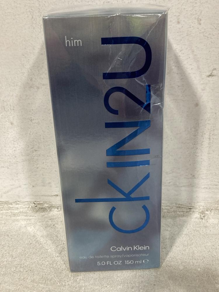 Lot 384  
            Chesterfield SR44 - Parcel Delivery Only 

                
2 X CALVIN KLEIN CK IN 2U EAU DE TOILETTE SPRAY 150ML (LOCATION: G7)