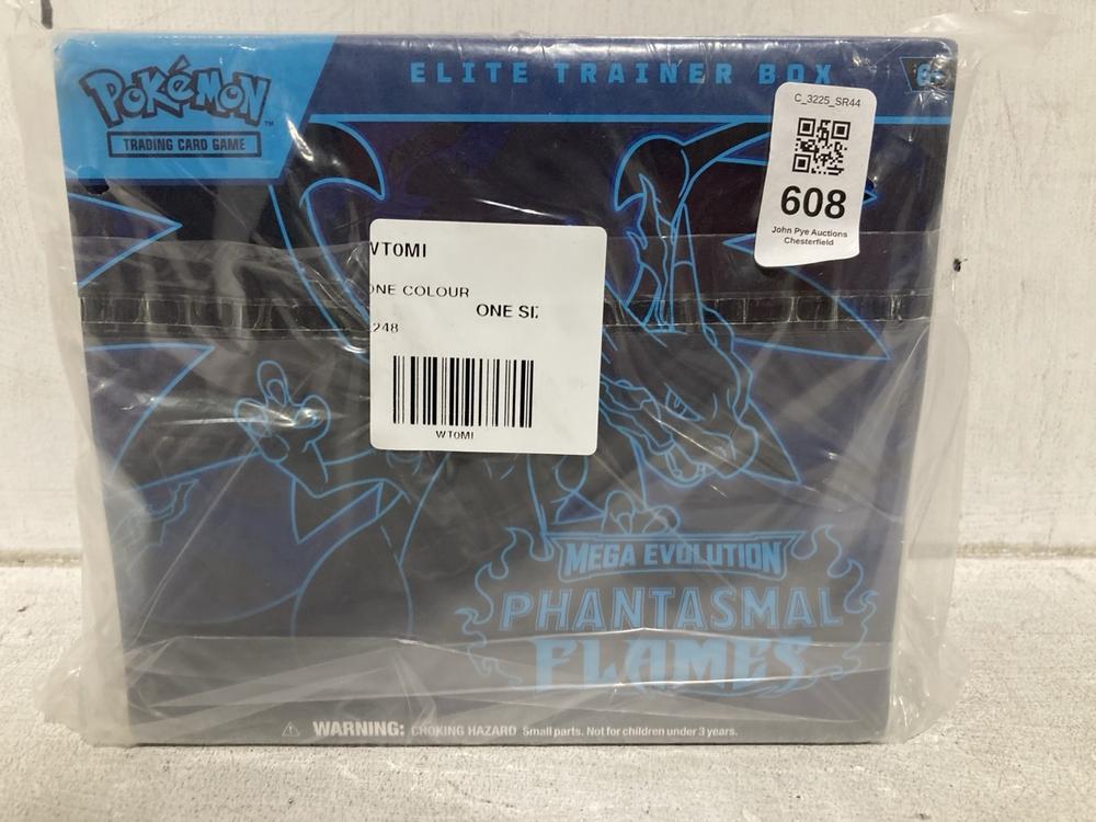 Lot 608  
            Chesterfield SR44 - Parcel Delivery Only 

                
POKEMON MEGA EVOLUTION PHANTASMAL FLAMES ELITE BOX (LOCATION: H4)