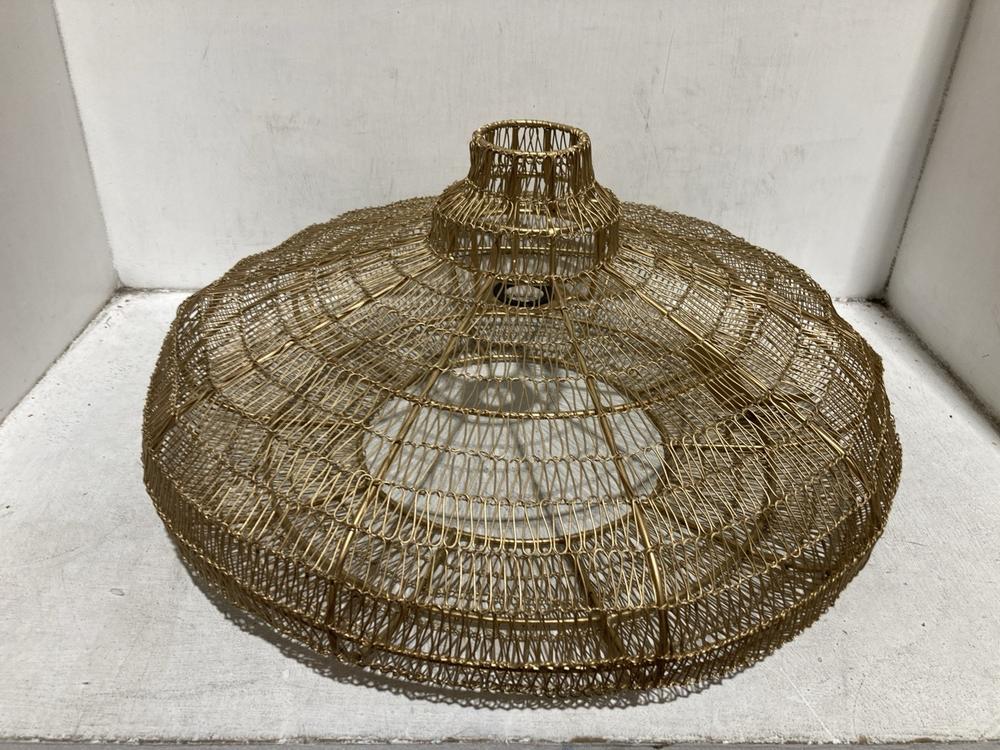 Lot 89  
            Chesterfield SR44 - Parcel Delivery Only 

                
NKUKU MUKUNI WIRE LAMPSHADE - ANTIQUE BRASS - ONE SIZE - ITEM NO. ML4601 - ORIGIN...