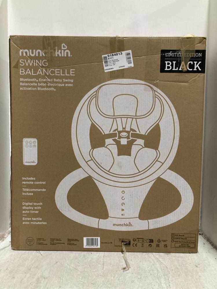 Lot 905  
            Chesterfield SR44 - Parcel Delivery Only 

                
MUNCHKIN SWING BALANCELLE BLUETOOTH BABY SWING - ORIGINAL RRP £179 (LOCATION: I8)