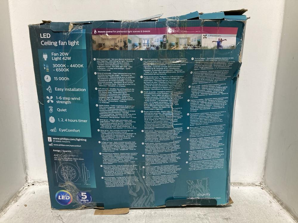 Lot 906  
            Chesterfield SR44 - Parcel Delivery Only 

                
PHILIPS LED CEILING FAN LIGHT BREEZE AND BRIGHT - ORIGINAL RRP £108 (LOCATION: I8) - Image 4