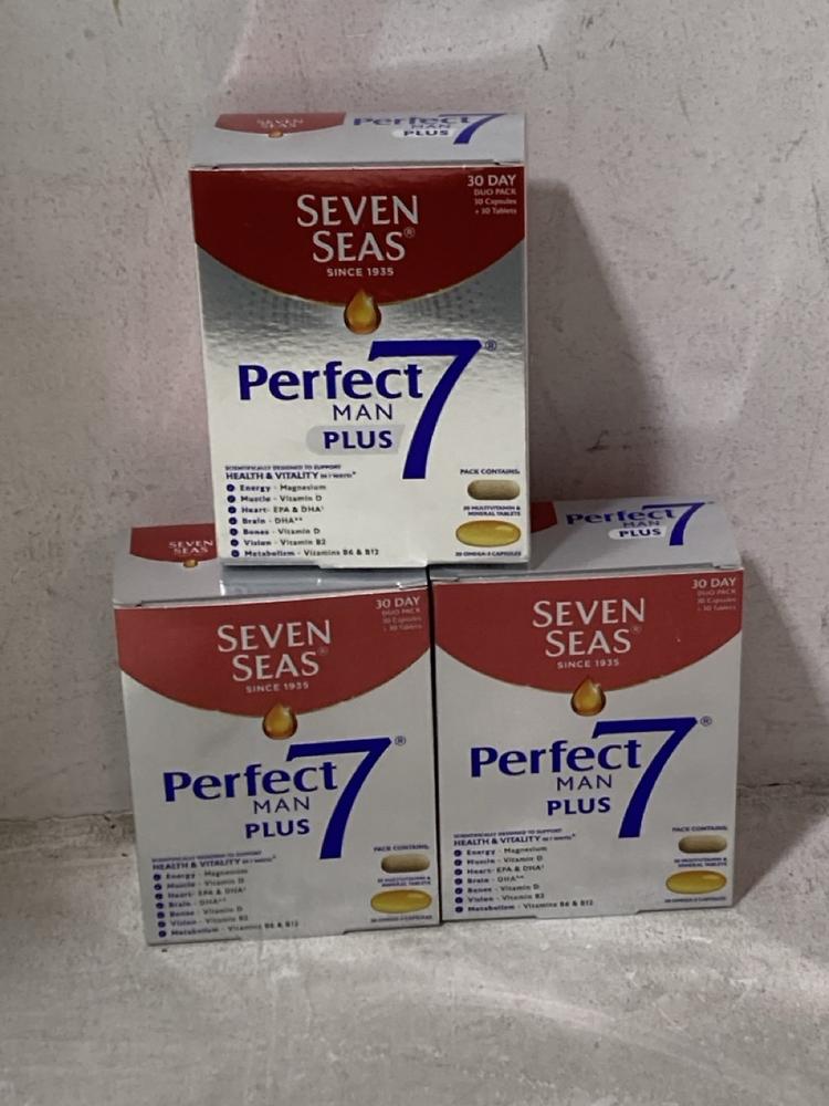 Lot 936  
            Chesterfield SR44 - Parcel Delivery Only 

                
13 X SEVEN SEAS PERFECT 7 MAN PLUS 30 DAY DUO PACK VITAMIN TABLETS BBE APR 2026 (...