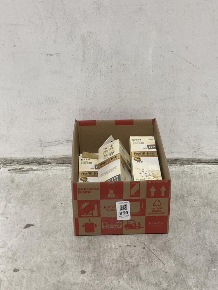 Lot 959  
            Chesterfield SR44 - Parcel Delivery Only 

                
BOX OF 4 X REFILL INK E114 GREY INKJET CARTRIDGE SYSTEM (LOCATION: J2)