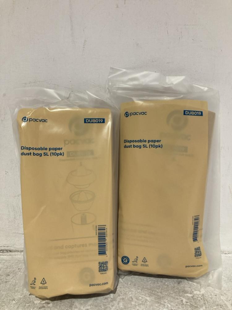 Lot 984  
            Chesterfield SR44 - Parcel Delivery Only 

                
BOX OF PRAVAC DISPOSABLE PAPER DUST BAGS 5L (LOCATION: J3) - Image 4