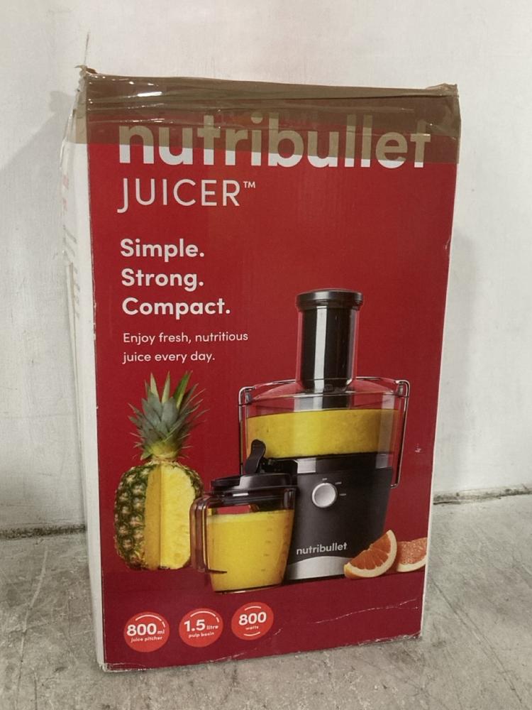 Lot 413  
            Chesterfield SR47 - Parcel Delivery Only 

                
NUTRIBULLET JUICER. (LOCATION: F7)