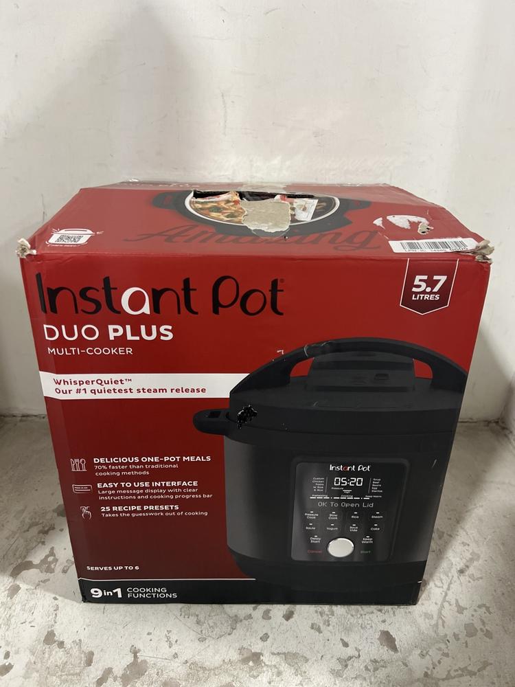 Lot 427  
            Chesterfield SR47 - Parcel Delivery Only 

                
INSTANT POT DUO PLUS MULTI-COOKER. (LOCATION: F8)