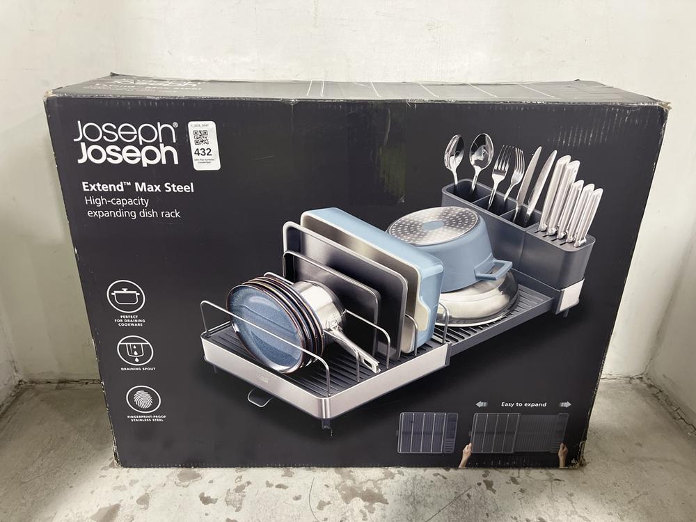 Lot 432  
            Chesterfield SR47 - Parcel Delivery Only 

                
JOSEPH JOSEPH EXTEND MAX STEEL HIGH-CAPACITY EXPANDING DISH RACK. (LOCATION: F8)