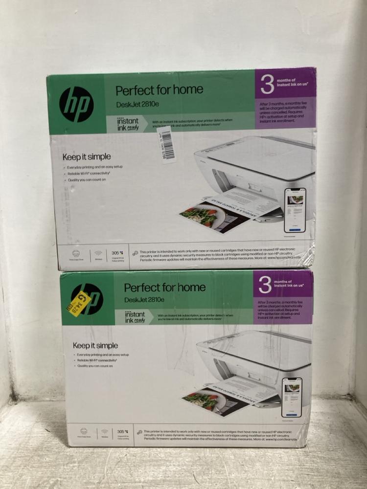 Lot 472  
            Chesterfield SR47 - Parcel Delivery Only 

                
2 X HP DESKJET 2810E PRINTERS TOTAL ORIGINAL RRP £100 (LOCATION: F10)
