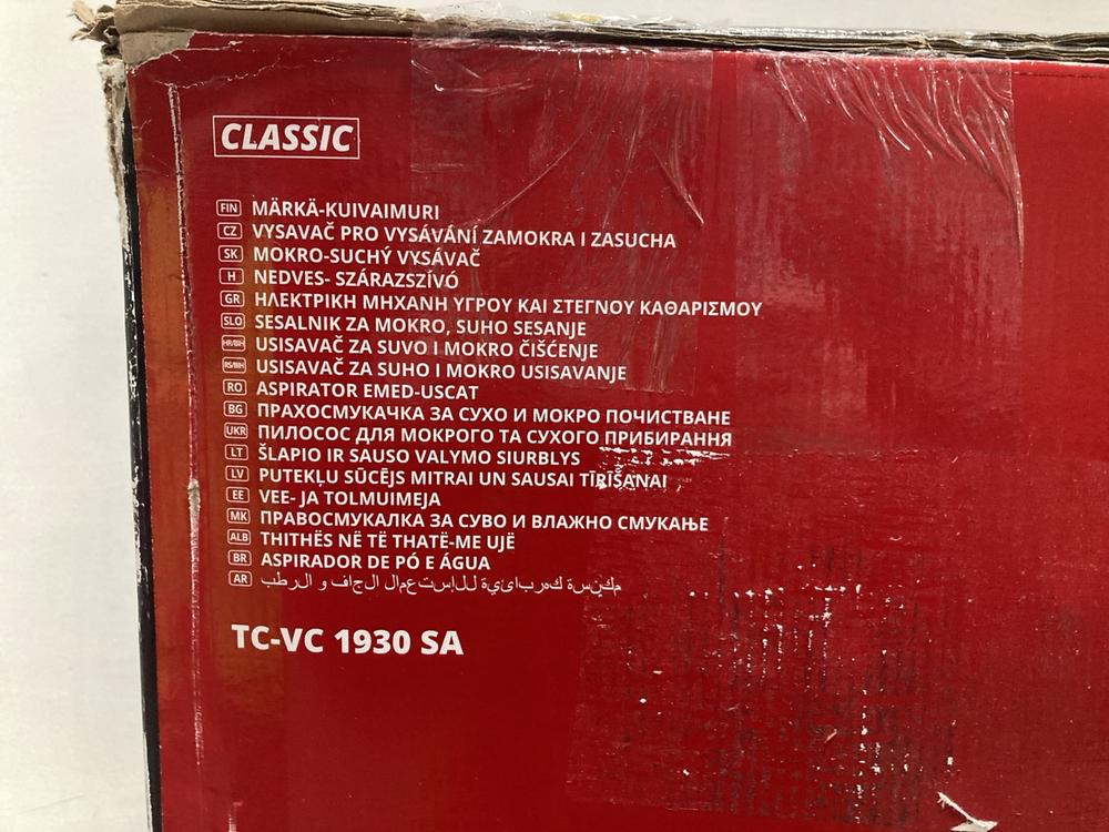 Lot 484  
            Chesterfield SR47 - Parcel Delivery Only 

                
EINHELL WET AND DRY VACUUM CLEANER - MODEL NO. TC-VC 1930 SA (LOCATION: F10)