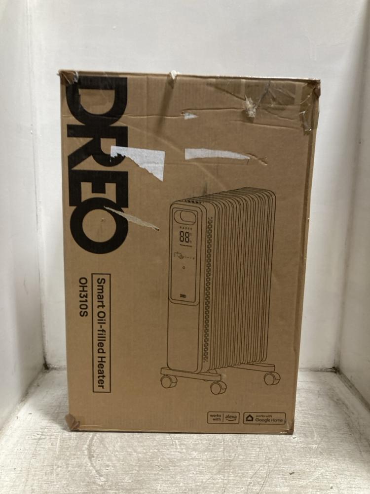 Lot 486  
            Chesterfield SR47 - Parcel Delivery Only 

                
DREO SMART OIL FILLED HEATER - MODEL NO. OH310S (LOCATION: F10)
