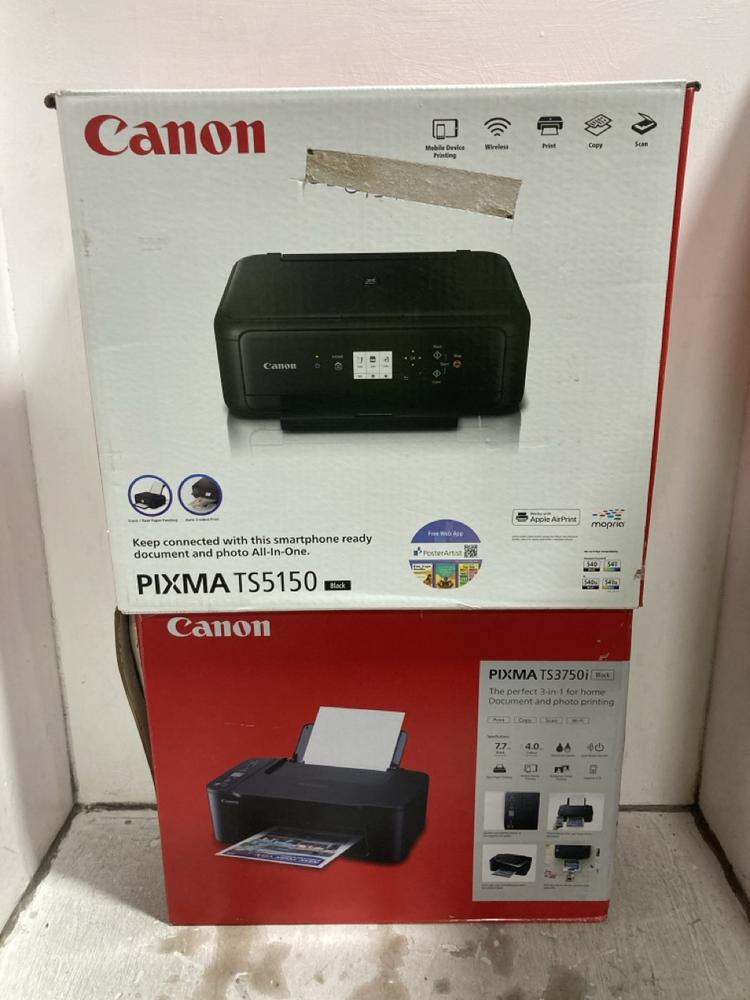 Lot 493  
            Chesterfield SR47 - Parcel Delivery Only 

                
CANON PIXMA TS5150 PRINTER TO INCLUDE CANON PIXMA TS3750I PRINTER TOTAL ORIGINAL ...