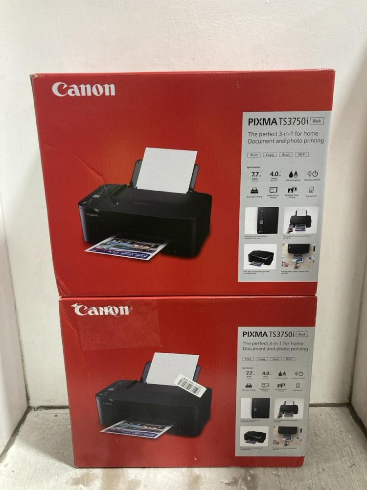Lot 494  
            Chesterfield SR47 - Parcel Delivery Only 

                
2 X CANON PIXMA TS3750I PRINTER TOTAL ORIGINAL RRP £126 (LOCATION: F11)