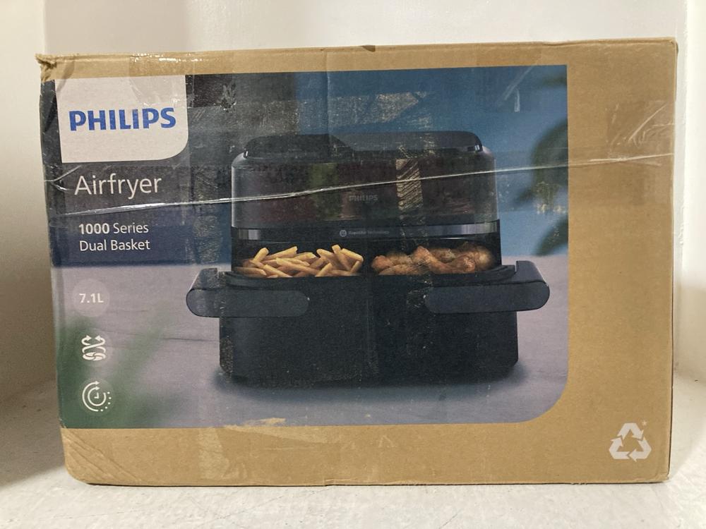 Lot 508  
            Chesterfield SR47 - Parcel Delivery Only 

                
PHILIPS 1000 SERIES DUAL BASKET AIR FRYER (LOCATION: G1)