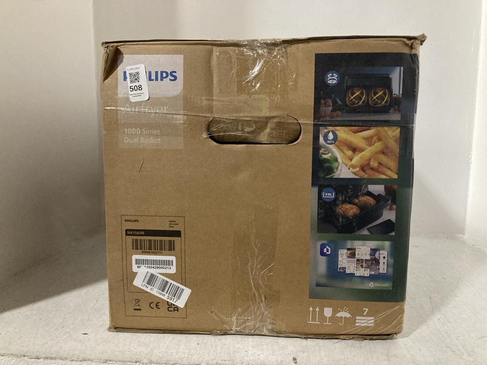 Lot 508  
            Chesterfield SR47 - Parcel Delivery Only 

                
PHILIPS 1000 SERIES DUAL BASKET AIR FRYER (LOCATION: G1)