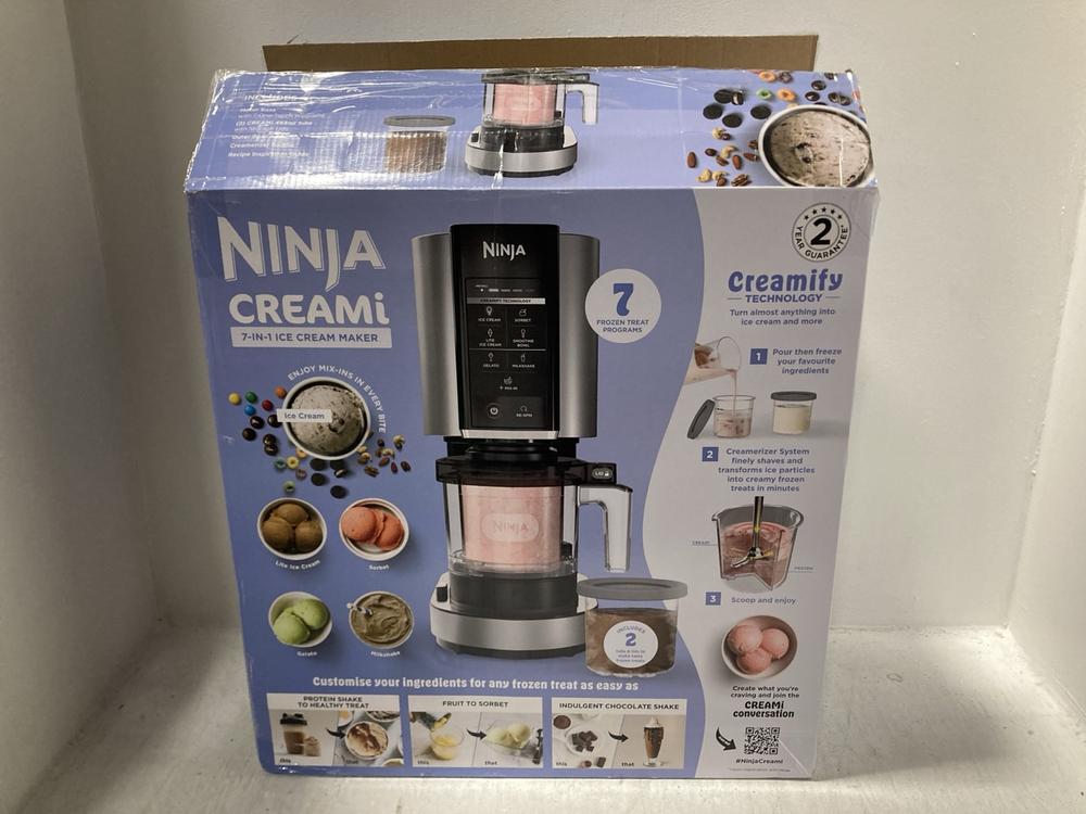 Lot 518  
            Chesterfield SR47 - Parcel Delivery Only 

                
NINJA CREAMI ICE CREAM & FROZEN DESSERT MAKER £190. (LOCATION: G2)