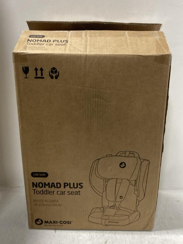 Lot 528  
            Chesterfield SR47 - Parcel Delivery Only 

                
MAXI COSI NOMAD PLUS TODDLER CAR SEAT ORIGINAL RRP £120 (LOCATION: G2)