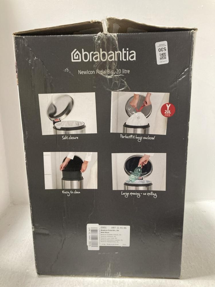 Lot 530  
            Chesterfield SR47 - Parcel Delivery Only 

                
BRABANTIA 20L NEWICON PEDAL BIN (LOCATION: G2)