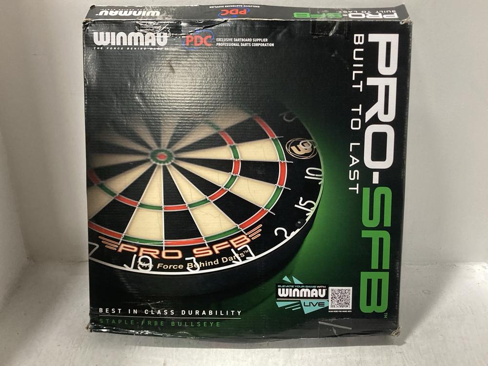 Lot 544  
            Chesterfield SR47 - Parcel Delivery Only 

                
WINMAU PRO-SFB DARTBOARD. (LOCATION: G2)