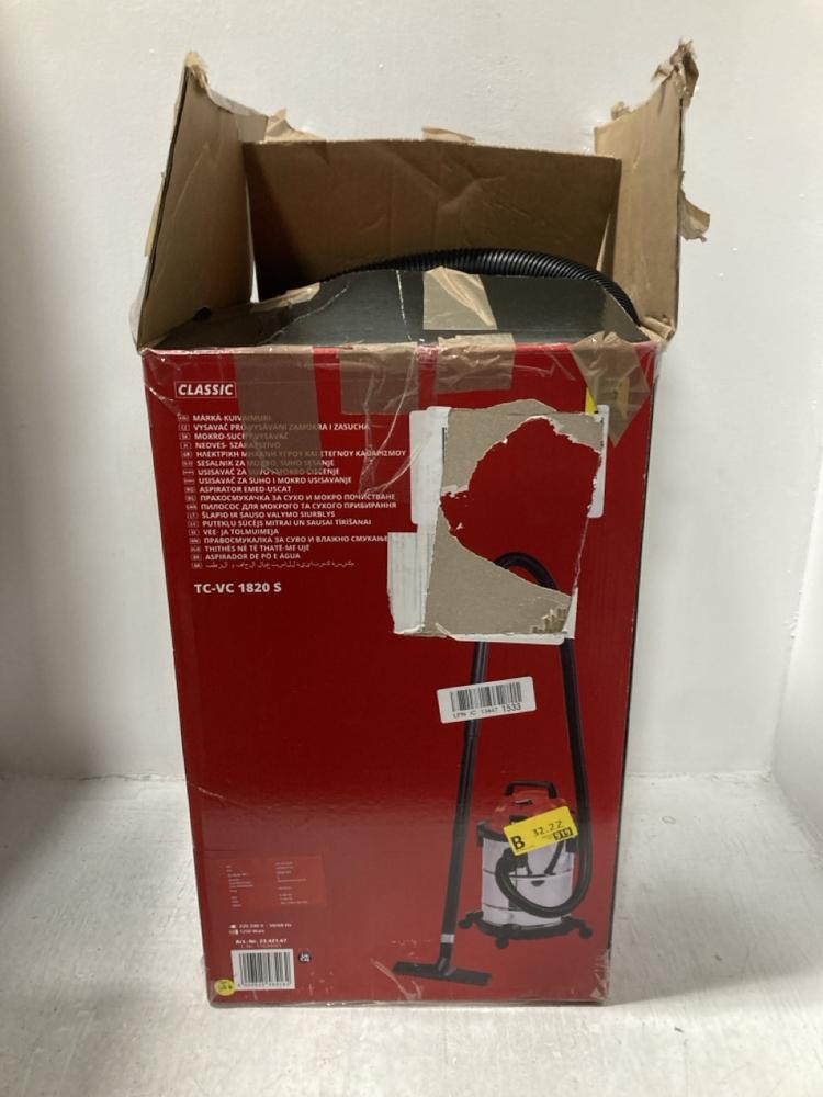 Lot 545  
            Chesterfield SR47 - Parcel Delivery Only 

                
EINHELL CLASSIC WET AND DRY VACUUM CLEANER. (LOCATION: G2)