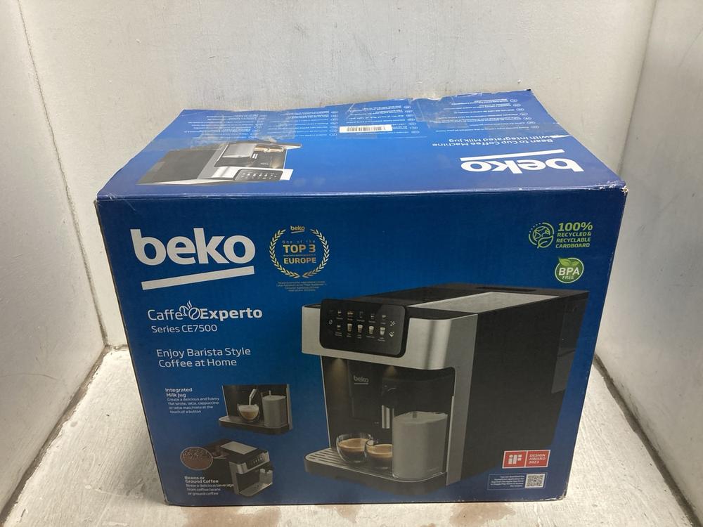 Lot 555  
            Chesterfield SR47 - Parcel Delivery Only 

                
BEKO COFFEE EXPERTO BEAN TO CUP AUTOMATIC COFFEE MACHINE ORIGINAL RRP £349 - MODE...