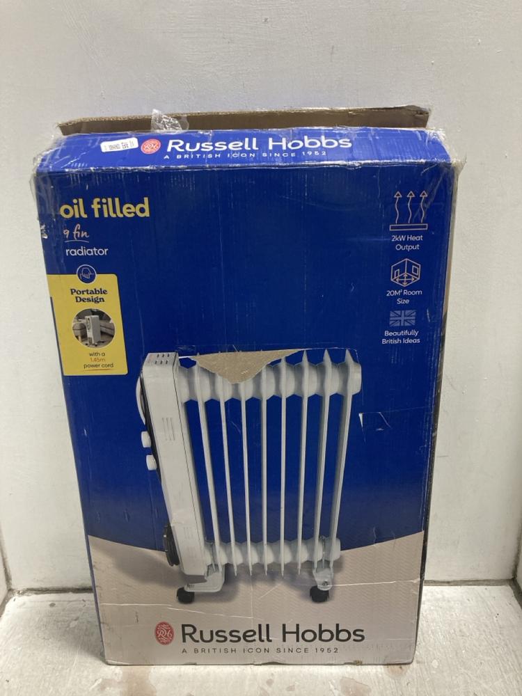 Lot 557  
            Chesterfield SR47 - Parcel Delivery Only 

                
RUSSELL HOBBS OIL FILLED FIN RADIATOR (LOCATION: G3)