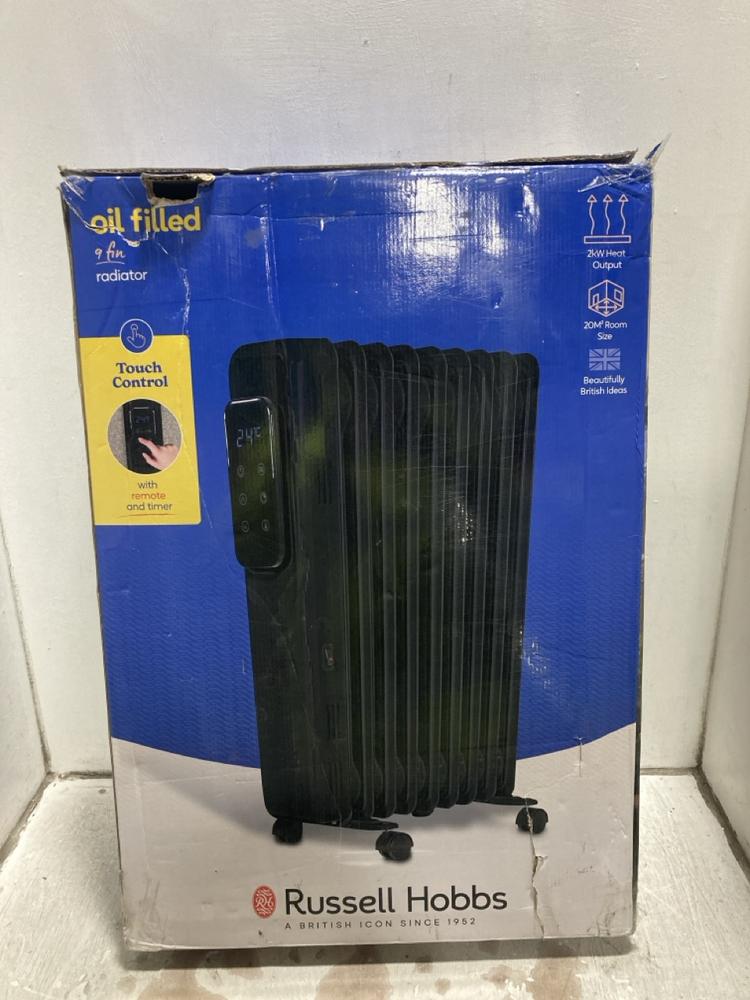 Lot 558  
            Chesterfield SR47 - Parcel Delivery Only 

                
RUSSELL HOBBS OIL FILLED FIN RADIATOR (LOCATION: G3)