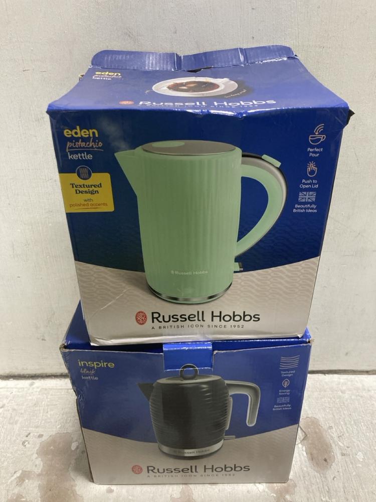 Lot 561  
            Chesterfield SR47 - Parcel Delivery Only 

                
2 X ASSORTED RUSSELL HOBBS KETTLES TO INCLUDE INSPIRE AND EDEN (LOCATION: G3)